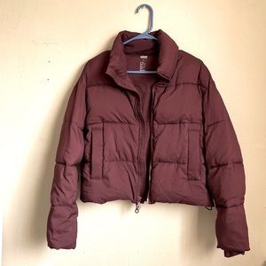 Burgundy Girlfriend Collective Puffer